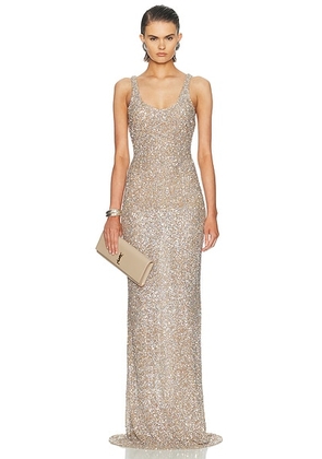 The Sei Tank Gown in Hologram - Tan. Size 4 (also in 6, 8).