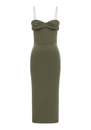 Alex Perry Draped Satin-Crepe Midi Dress - Moda Operandi