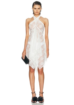 Norma Kamali Convertible Halter Dress in Snow White - White. Size L (also in XS, S, M).