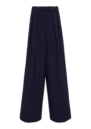 Dries Van Noten Pamplona Pleated Wool-Mohair Twill Wide-Leg Pants - Moda Operandi