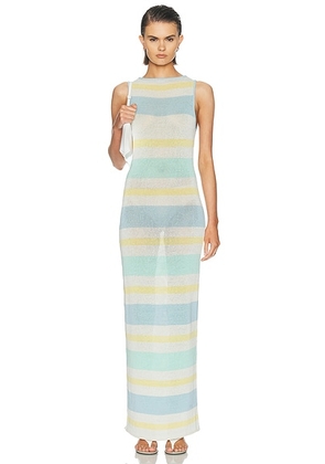 SEROYA Jasmine Knit Dress in Pastel Stripe - Cream. Size XS (also in S, M, L, XL).