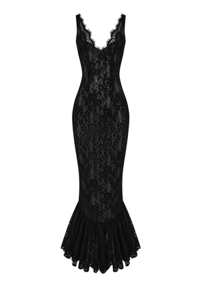 Rasario Back-Slit Lace Gown - Moda Operandi