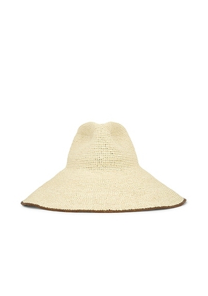 Janessa Leone Waverly Hat in Bleach & Walnut - Neutral. Size L (also in S, M).