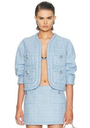 Marc Jacobs Pop J Marc Tweed Jacket in Blue Mist - Blue. Size S (also in XS, M, L).