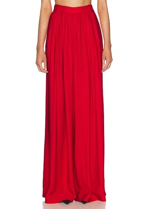 Ralph Lauren Collection Vannesa Full Length Pleated Pant in Bright Red - Red. Size 8 (also in 4, 2, 6).