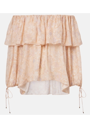 Chloe Floral silk charmeuse top