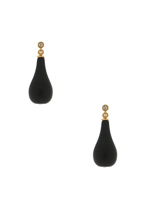 Toteme Onyx Drop Earrings in Black & Gold - Black. Size all.
