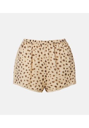Posse Priscilla leopard-print silk shorts
