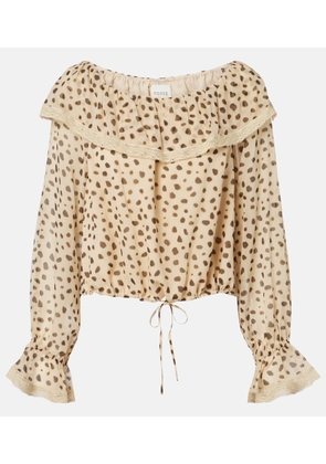 Posse Priscilla leopard-print silk blouse