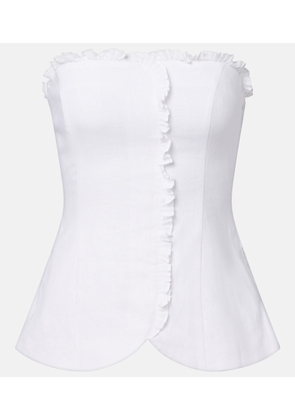 Posse Florence ruffled linen top