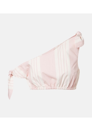 Posse Rosie asymmetric striped cotton crop top