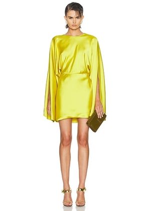 Norma Kamali Reverse Obie Long Sleeve Mini Dress in Serene Yellow - Yellow. Size S (also in XS, M, L).