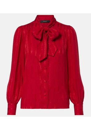 Gucci Interlocking G silk jacquard blouse