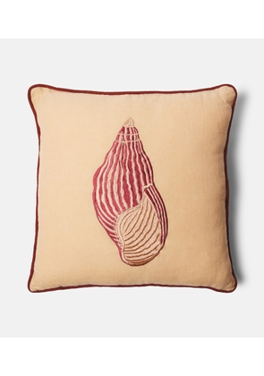 Les-Ottomans Embroidered cotton velvet cushion
