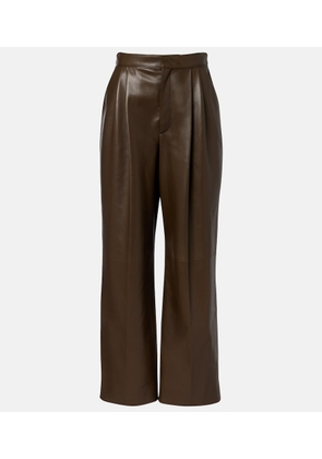 Bottega Veneta Pleated leather straight pants