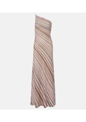 Missoni Sequined one-shoulder lame maxi dress