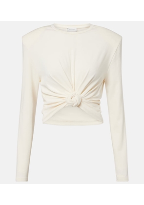 Magda Butrym Cropped cotton-blend jersey top