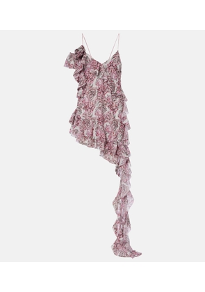 Bananhot Zoe floral ruffled asymmetric minidress