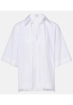 Loulou de Saison Sofi tie-neck cotton poplin top