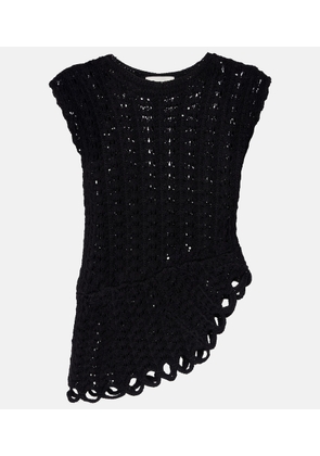 Loulou de Saison Saez asymmetric scalloped crochet top