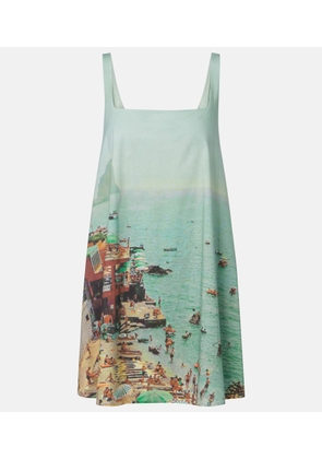 Staud Brio printed cotton minidress