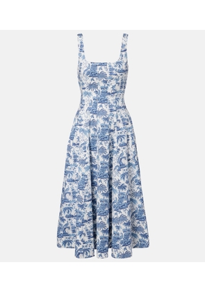 Staud Wells floral cotton poplin midi dress