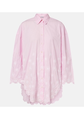 Juliet Dunn Embroidered cotton poplin shirt