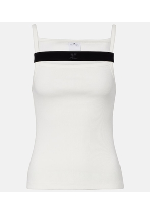 Courreges Ribbed-knit cotton tank top