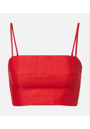 Staud Federico linen crop top