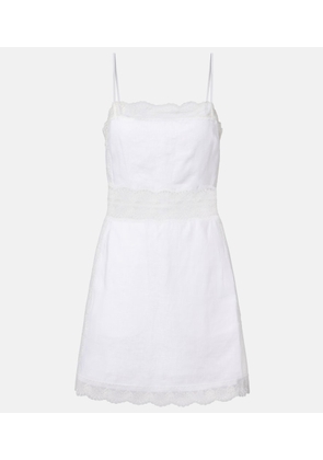 Staud Amalina lace-trimmed linen minidress