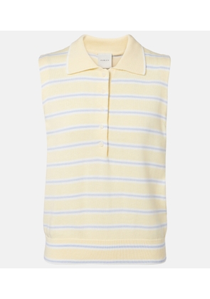 Varley Rue striped cotton-blend polo shirt
