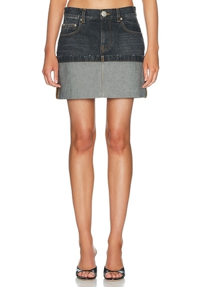 Marc Jacobs Cuffed Mini Skirt in Asphalt Wash - Blue. Size 25 (also in 24, 26, 27).
