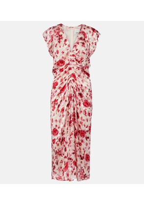 Isabel Marant Lindsay floral ruched jacquard midi dress