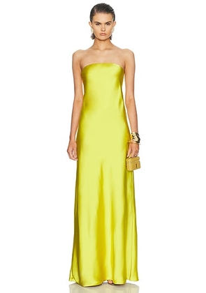 Norma Kamali Bias Strapless Gown in Serene Yellow - Yellow. Size L (also in XS, S, M).