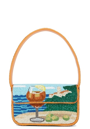 Staud Tommy Beaded Bag in Summer Spritz - Blue. Size all.