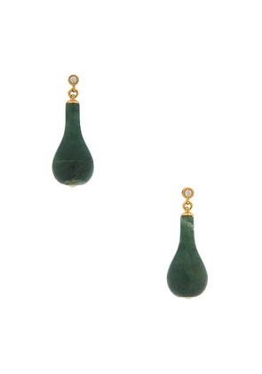 Toteme Jade Drop Earrings in Dark Green & Gold - Green. Size all.