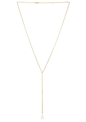 Toteme Crystal Drop Necklace in White & Gold - White. Size all.
