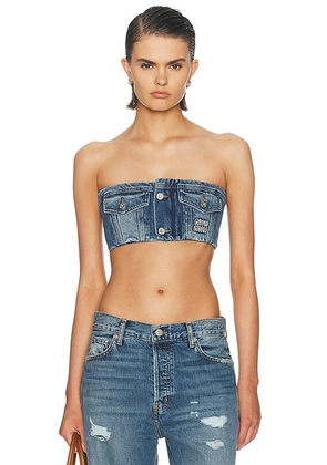 Miu Miu Denim Top in Blue in Bleu - Blue. Size 38 (also in ).