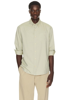 The Row Pompeo Shirt in Lichen - Beige. Size S (also in M, XL/1X).