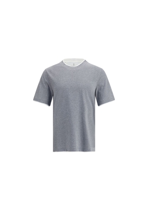 Brunello Cucinelli Gray Cotton T-Shirt - L