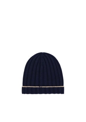 Brunello Cucinelli Blue Cashmere Beanie - L