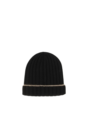 Brunello Cucinelli Black Cashmere Beanie - L