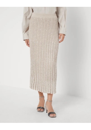 Brunello Cucinelli Bicolor Polyamide Long Skirt - M