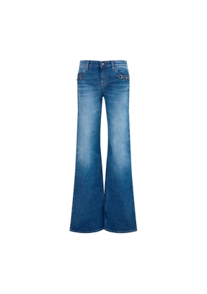 Gucci Blue Cotton Flared Jeans - W25