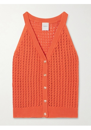 Varley - Alessia Crochet-knit Cotton Top - Orange - xx small,x small,small,medium,large,x large