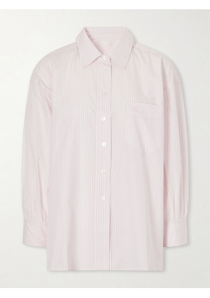Suzie Kondi - Kappa Logo-embroidered Striped Cotton-poplin Shirt - Pink - x small,small,medium,x large