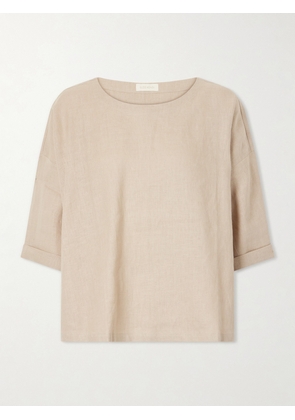 Suzie Kondi - Saria Linen-chambray T-shirt - Neutrals - x small,small,medium,large,x large