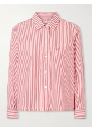 Suzie Kondi - Vella Logo-embroidered Striped Cotton-poplin Shirt - x small,small,medium,large,x large