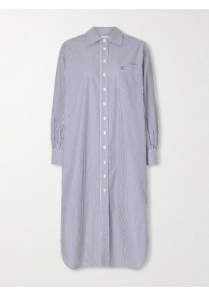 Suzie Kondi - Stella Striped Cotton-poplin Midi Shirt Dress - Blue - x small,small,medium,large,x large