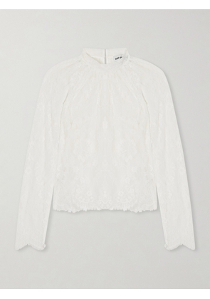 Self-Portrait - Scalloped Lace Blouse - White - UK 4,UK 6,UK 8,UK 10,UK 12,UK 14